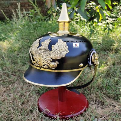 German Pickelhaube Helmet Leather Pickelhaube Imperial Prussian Helmet