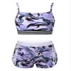 Hansber Kids Girls 2 Piece Dance Tankini Outfits Cami Crop Top with Shorts Set Ballet Gymnastic Dancewear Swimwear Purple 8 view 1