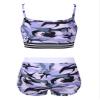 Hansber Kids Girls 2 Piece Dance Tankini Outfits Cami Crop Top with Shorts Set Ballet Gymnastic Dancewear Swimwear Purple 8 view 2