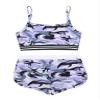 Hansber Kids Girls 2 Piece Dance Tankini Outfits Cami Crop Top with Shorts Set Ballet Gymnastic Dancewear Swimwear Purple 8 view 4