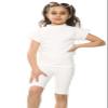 Aelstores Girls Cycling Shorts Set Quilted High Neck Top Summer Outfit Cap Sleeve White view 1