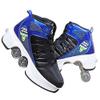 Double-Row Deform Wheel Automatic Walking Shoes Invisible Deformation Roller Skate 2 in 1 Removable Pulley Skates Skating Rollerskates Outdoor Parkour Shoes with Wheels for Girls Boys,Bright Black,US view 1