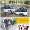 Double-Row Deform Wheel Automatic Walking Shoes Invisible Deformation Roller Skate 2 in 1 Removable Pulley Skates Skating Rollerskates Outdoor Parkour Shoes with Wheels for Girls Boys,Light Black,US view 4