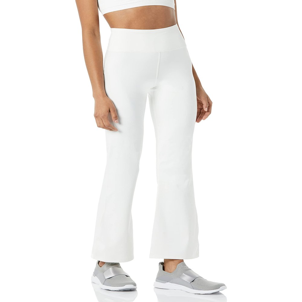 Amazon Essentials Women's Studio Sculpt Slim Bootcut Yoga Pant, Off-White, Large