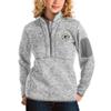 Antigua Women's Gray Green Bay Packers Fortune Half-Zip Pullover Jacket view 1