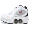 Double-Row Deform Wheel Automatic Walking Shoes Invisible Deformation Roller Skate 2 in 1 Removable Pulley Skates Skating Rollerskates Outdoor Parkour Shoes with Wheels for Girls Boys,White,US 7 view 3