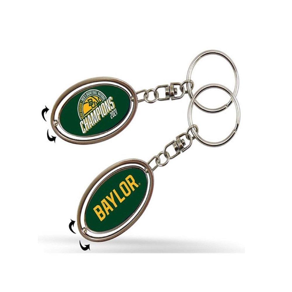 Rico Industries Baylor University Bears 2021 Champions Keychain Metal Oval 2-sided Spinner Key Chain
