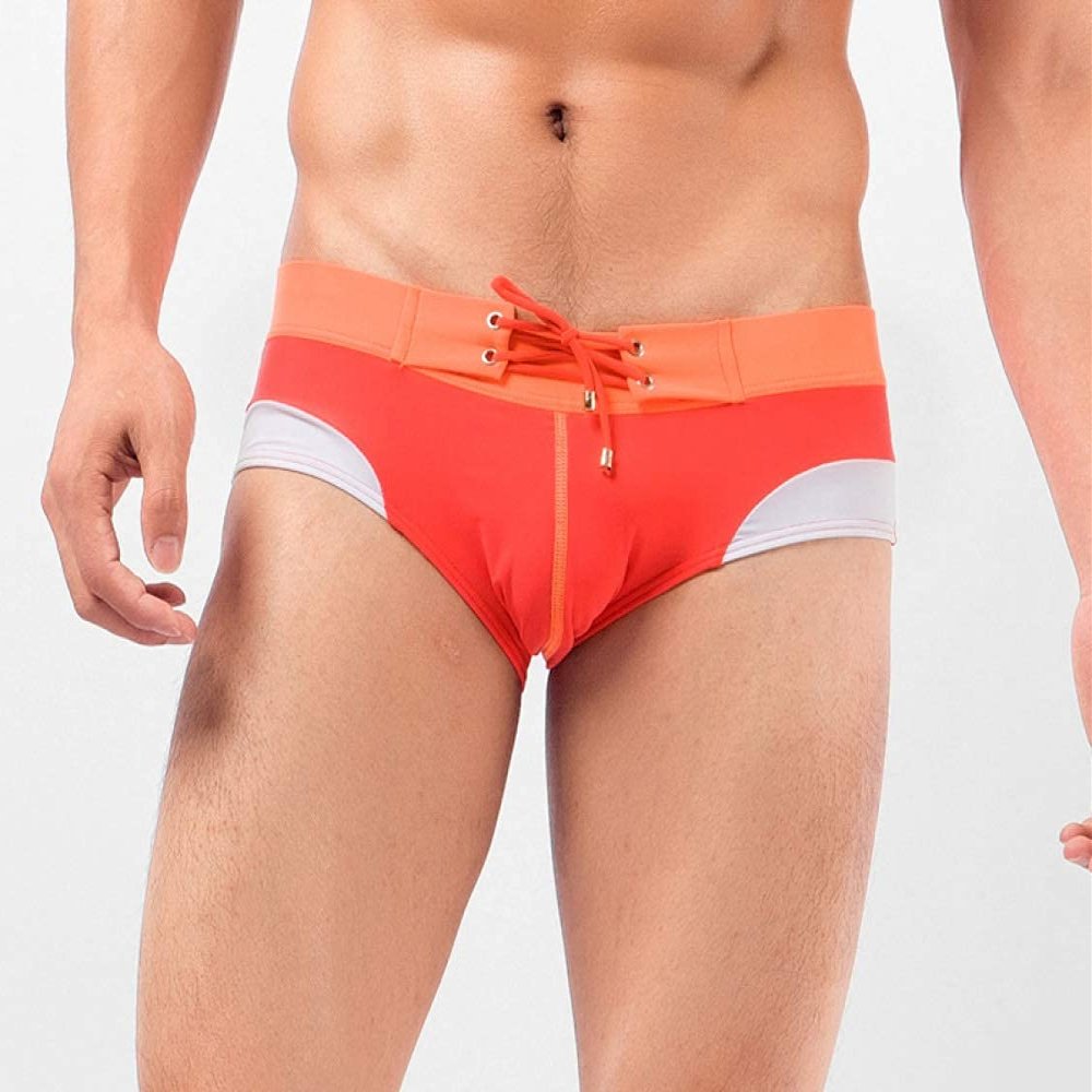 WYRKYP Swimming Pants Swim Trunks,Summer Men Swimming Trunks,Low-Waisted Triangle Swim Briefs,Color Matching Fashion