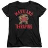 University of Maryland Official UMD Terrapin Logo Women's T Shirt,Black, Small view 1