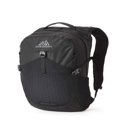 Gregory Nano 20L Plus Size Unisex Day Hiking/Commuter/Active Travel Backpack, Breathable Backpanel, Hydration Port, Plus Size, Obsidian Black