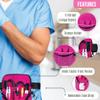 First Lifesaver 4-in-1 Nurse Fanny Pack with Medical Gear Pockets, Tape Holder, and Utility Storage for Stethoscopes, Bandage Scissors, and Emergency Supplies, Student and Nurse Use (Pink) view 3