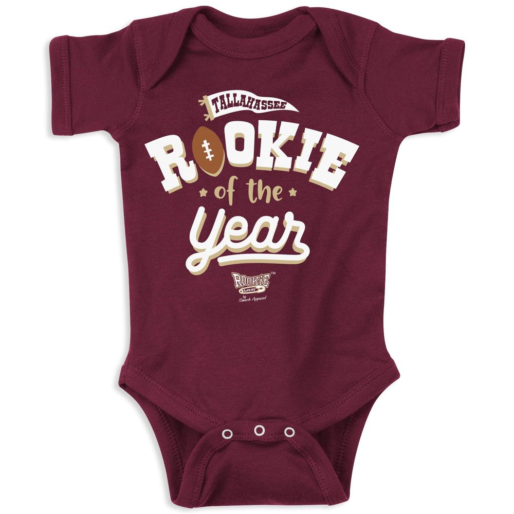 Rookie of The Year Baby Apparel for FL ST College Fans (NB-18M) (Garnet Onesie, 12 Months)