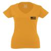 0021. Vintage American Flag United States of America Military us USA Patriotic Style for Women V Neck Fitted T Shirt (Gold X Small) view 2