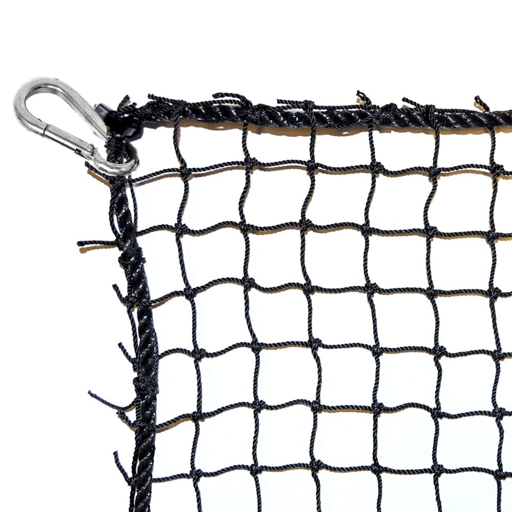 Just For Nets #18 Nylon Golf High Impact Net, 3/4" Mesh, Black (10 x 10 with Bucket)