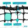 Just For Nets #18 Nylon Golf High Impact Net, 3/4" Mesh, Black (10 x 10 with Bucket) view 2