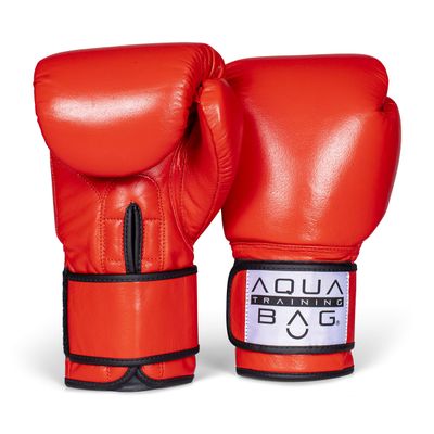 Aqua Training Bag 16 oz. Red Classic Boxing Glove with Genuine Top Grain Cow Leather, 3-Layer Latex Foam, Nylon Lining - 2020329795