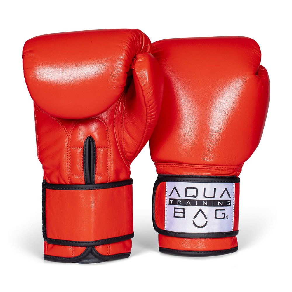 Aqua Training Bag 16 oz. Red Classic Boxing Glove with Genuine Top Grain Cow Leather, 3-Layer Latex Foam, Nylon Lining - 2020329795