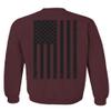0021. Vintage American Flag United States of America Military us USA Patriotic Style Men's Crewneck Sweatshirt (Maroon Small) view 3