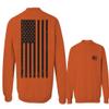 0021. Vintage American Flag United States of America Military us USA Patriotic Style Men's Crewneck Sweatshirt (Orange Large) view 1