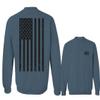 0021. Vintage American Flag United States of America Military us USA Patriotic Style Men's Crewneck Sweatshirt (Indigo Blue Large) view 1