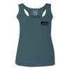 0021. Vintage American Flag United States of America Military us USA Patriotic Style Women's Tank Top Racerback (Indigo Blue Large) view 1