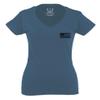 0021. Vintage American Flag United States of America Military us USA Patriotic Style for Women V Neck Fitted T Shirt (Indigo Blue X Small) view 2