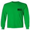 0021. Vintage American Flag United States of America Military us USA Patriotic Style Men's Long Sleeve t Shirt (Irish Green Small) view 2