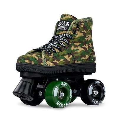 Crazy Skates Rolla Roller Skates for Boys and Girls - Sneaker-Style Kids Quad Skates Camo (Size: Mens 1 / Womens 1)