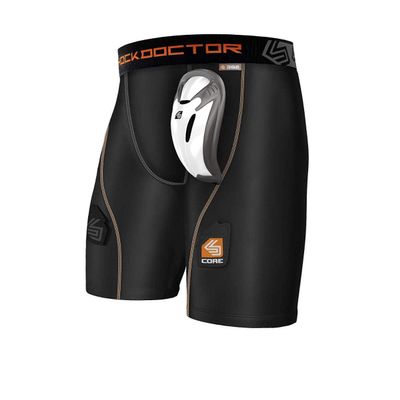 Boy's Compression Hockey Short w/BioFlex Cup Black XS