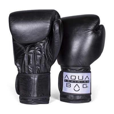 Aqua Training Bag 16 oz. Black Classic Boxing Glove with Genuine Top Grain Cow Leather, 3-Layer Latex Foam, Nylon Lining - 2020329793