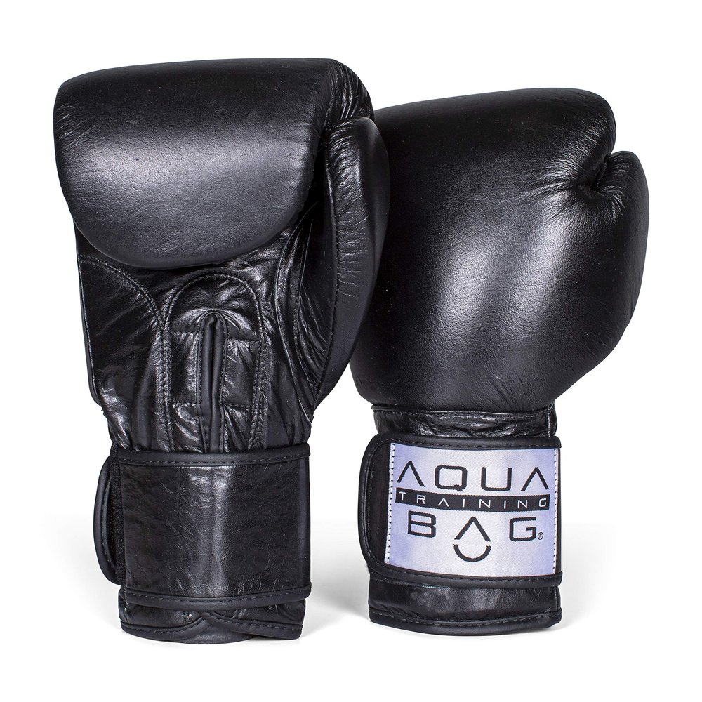 Aqua Training Bag 16 oz. Black Classic Boxing Glove with Genuine Top Grain Cow Leather, 3-Layer Latex Foam, Nylon Lining - 2020329793