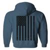 0021. Vintage American Flag United States of America Military us USA Patriotic Style Sweatshirt Pullover Hoodie (Indigo Blue, Small) view 3