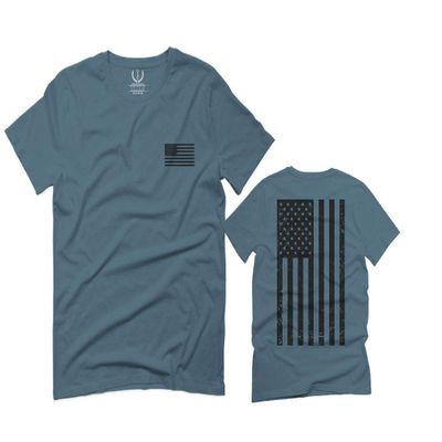 0021. Vintage American Flag United States of America Military us USA Patriotic Style for Men T Shirt (Indigo 2X-Large)