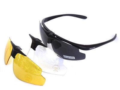 GALAXYLENSE Hunting Tactical Sunglasses for Men - Light weight Polarized Sunglasses - Impact Resistant Sunglasses - 99% UV Protection - 3 Replacement Lenses - For Desert & Combat - ANSI Z87.1