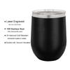 Grammie - I Love you to the Moon and Back - Insulated 12-Ounce Engraved Wine Stainless Steel Travel Tumbler Mug, Lid view 4