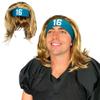 Watt's Wigs - Star Athlete Headband Wig (Teal) - One Size Fits All - Long Hair Blond Wig with Sewn Printed Headband view 1