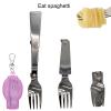 Acantha Foldable Fork and Spoon Set, Portable Folding Spoon and Fork Set with Two Plastic Storage Cases for Travel Camping Outdoors Picnic view 2