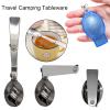 Acantha Foldable Fork and Spoon Set, Portable Folding Spoon and Fork Set with Two Plastic Storage Cases for Travel Camping Outdoors Picnic view 3