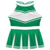 Moggemol Women Cheer Leader Costume Uniform Crop Top with Pleated Mini Skirt Cheerleading Dress Outfit Green X-Large view 3