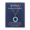 COLORFUL BLING Turkish Blue Evil Eye Pendant Necklace Lucky Amulet Kabbalah Protection Adjustable Chain Wish Card for Women -Silver view 1