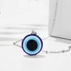 COLORFUL BLING Turkish Blue Evil Eye Pendant Necklace Lucky Amulet Kabbalah Protection Adjustable Chain Wish Card for Women -Silver view 2