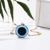 COLORFUL BLING Turkish Blue Evil Eye Pendant Necklace Lucky Amulet Kabbalah Protection Adjustable Chain Wish Card for Women -Silver view 3