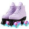 Women's Roller Skates Light Up Wheels, Adjustable Double Row Rolling Skating Outdoor Shiny Derby Skate Illuminating for Teens and Youth (Purple Flash,36) view 1