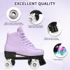 Women's Roller Skates Light Up Wheels, Adjustable Double Row Rolling Skating Outdoor Shiny Derby Skate Illuminating for Teens and Youth (Purple Flash,36) view 2