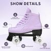 Women's Roller Skates Light Up Wheels, Adjustable Double Row Rolling Skating Outdoor Shiny Derby Skate Illuminating for Teens and Youth (Purple Flash,36) view 3