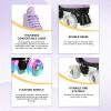 Women's Roller Skates Light Up Wheels, Adjustable Double Row Rolling Skating Outdoor Shiny Derby Skate Illuminating for Teens and Youth (Purple Flash,36) view 4