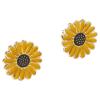 Sunflower Stud Earrings Set Enamel Crystal Daisy Flower for Women Bohemian Summer Jewelry Mother's Day Gifts-2 Pairs view 2
