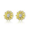 Sunflower Stud Earrings Set Enamel Crystal Daisy Flower for Women Bohemian Summer Jewelry Mother's Day Gifts-2 Pairs view 3