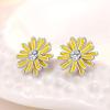 Sunflower Stud Earrings Set Enamel Crystal Daisy Flower for Women Bohemian Summer Jewelry Mother's Day Gifts-2 Pairs view 4