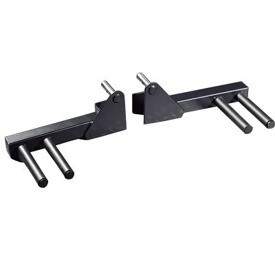 Multi-Function Power Cage Rack Attachments, Dip Bars, Weight Plate Holders, T-Bar Row Platform, Set of 2, Fits 3" x 3" Steel Power Cages
